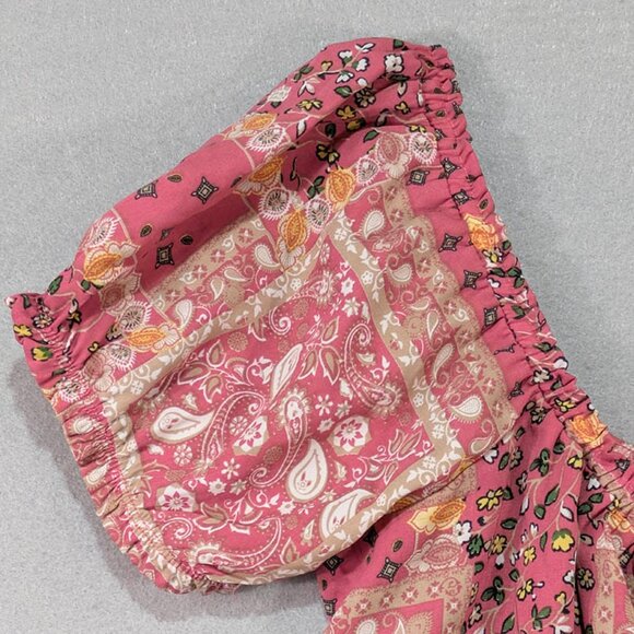 Trixxi Mini Dress Womens M Pink Milkmaid Cottagecore Patchwork Y2K 90s Revival - Picture 4 of 11